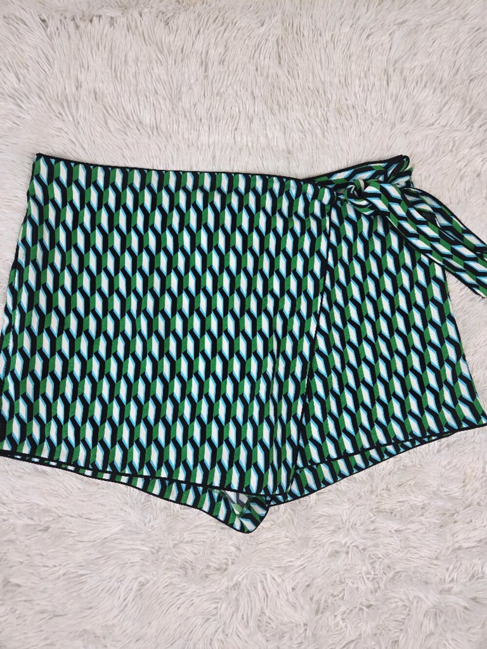 Diane von Furstenberg x Target Size 1X Geometric Print Skort Back Zip Side Tie